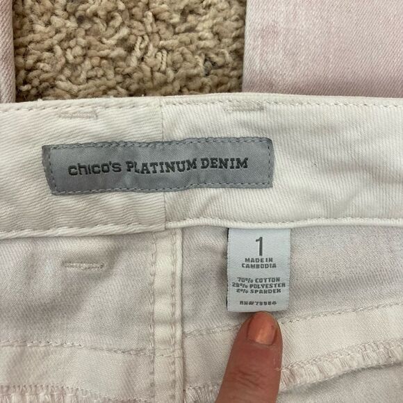 Chico’s Platinum Stretch Ultimate Fit denim jeans in cherub pink/pale mauve sz 1 - Picture 4 of 9